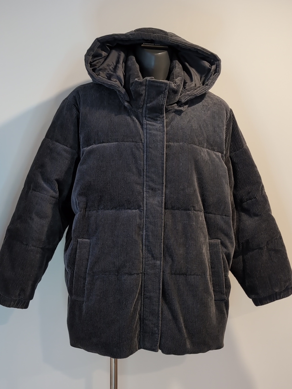 Addition Elle Grey Corduroy Puffer Winter Jacket Women's 3X